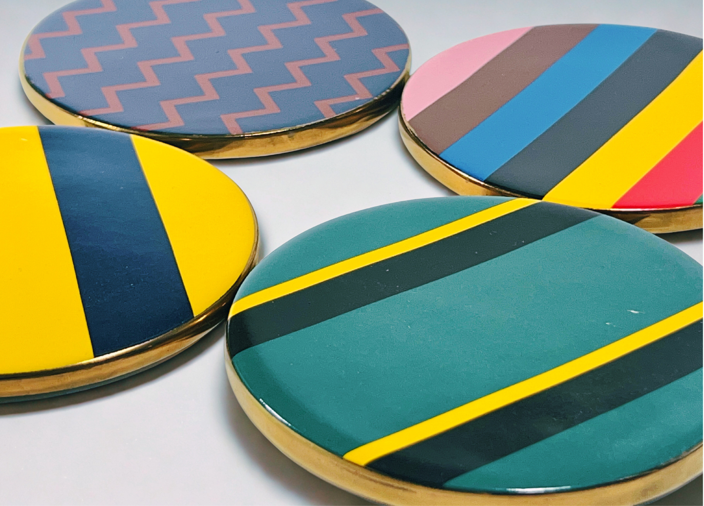 Abstract Art Ceramic Coasters, 4 pcs.