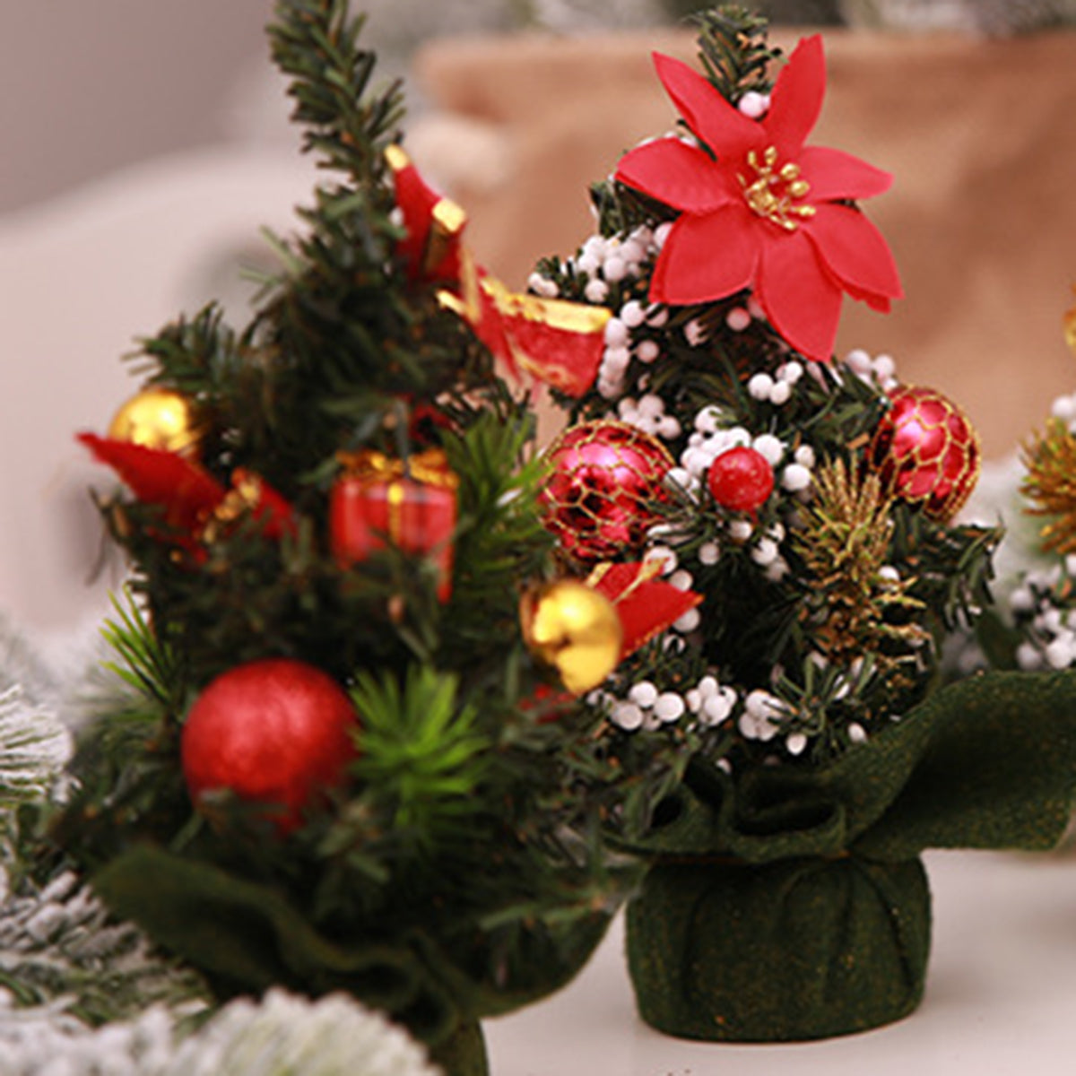 Festive Christmas Tree Ornaments, 2 pieces