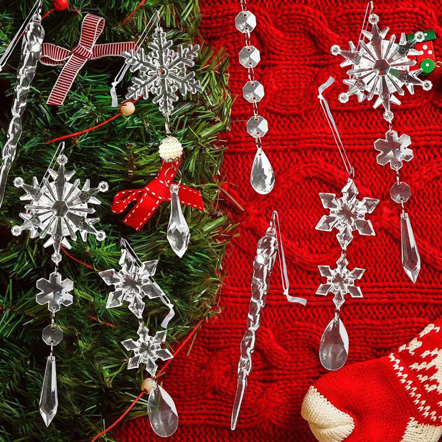Acrylic Icicle Ornaments, 10 pieces