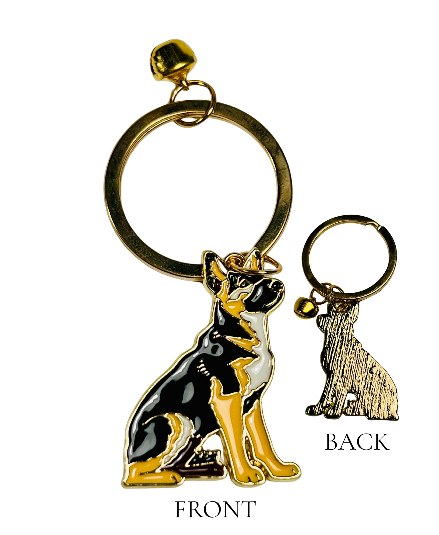 German Shepherd Gold Keychain