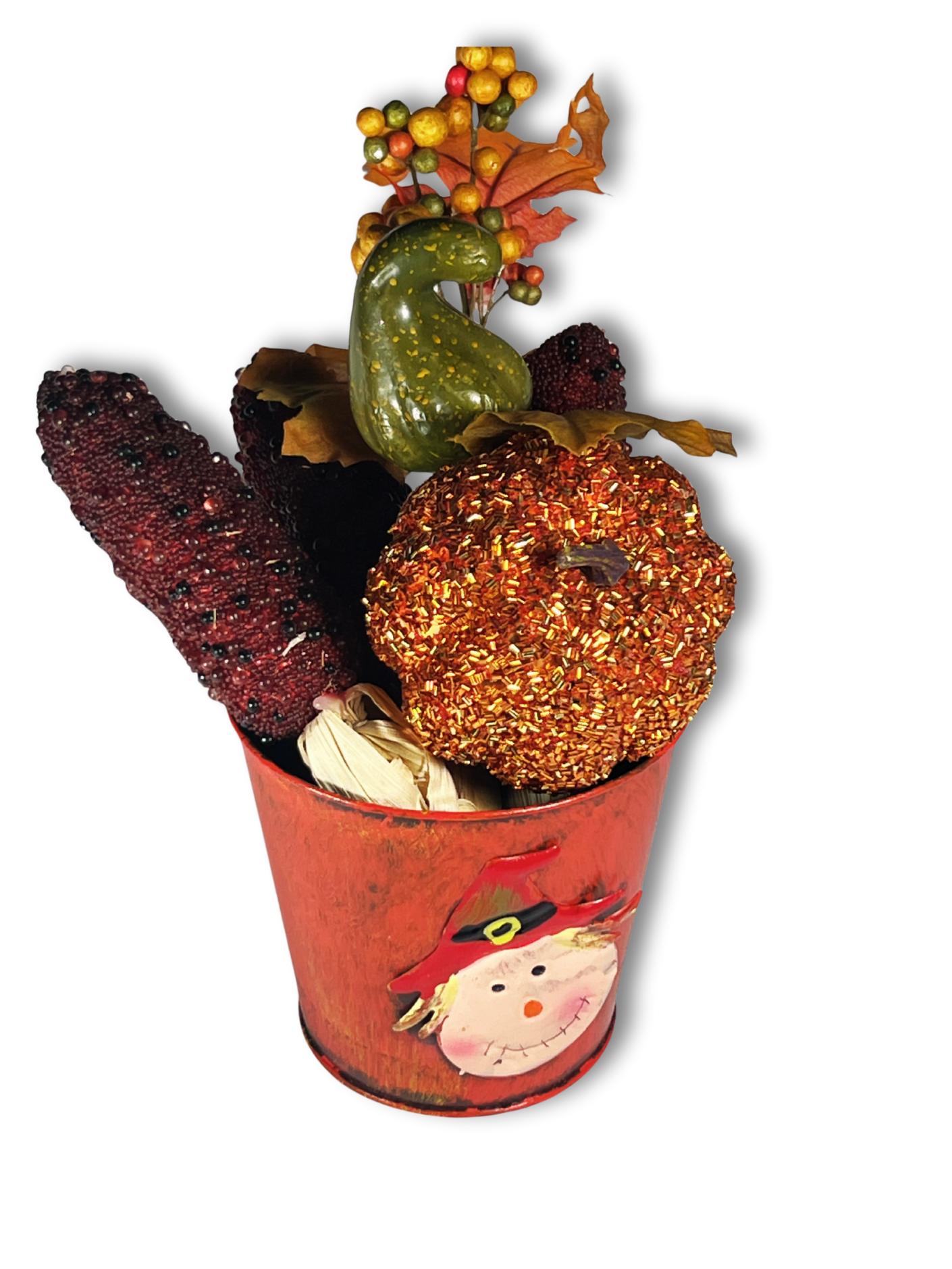 Scarecrow Pail Autumn Decor