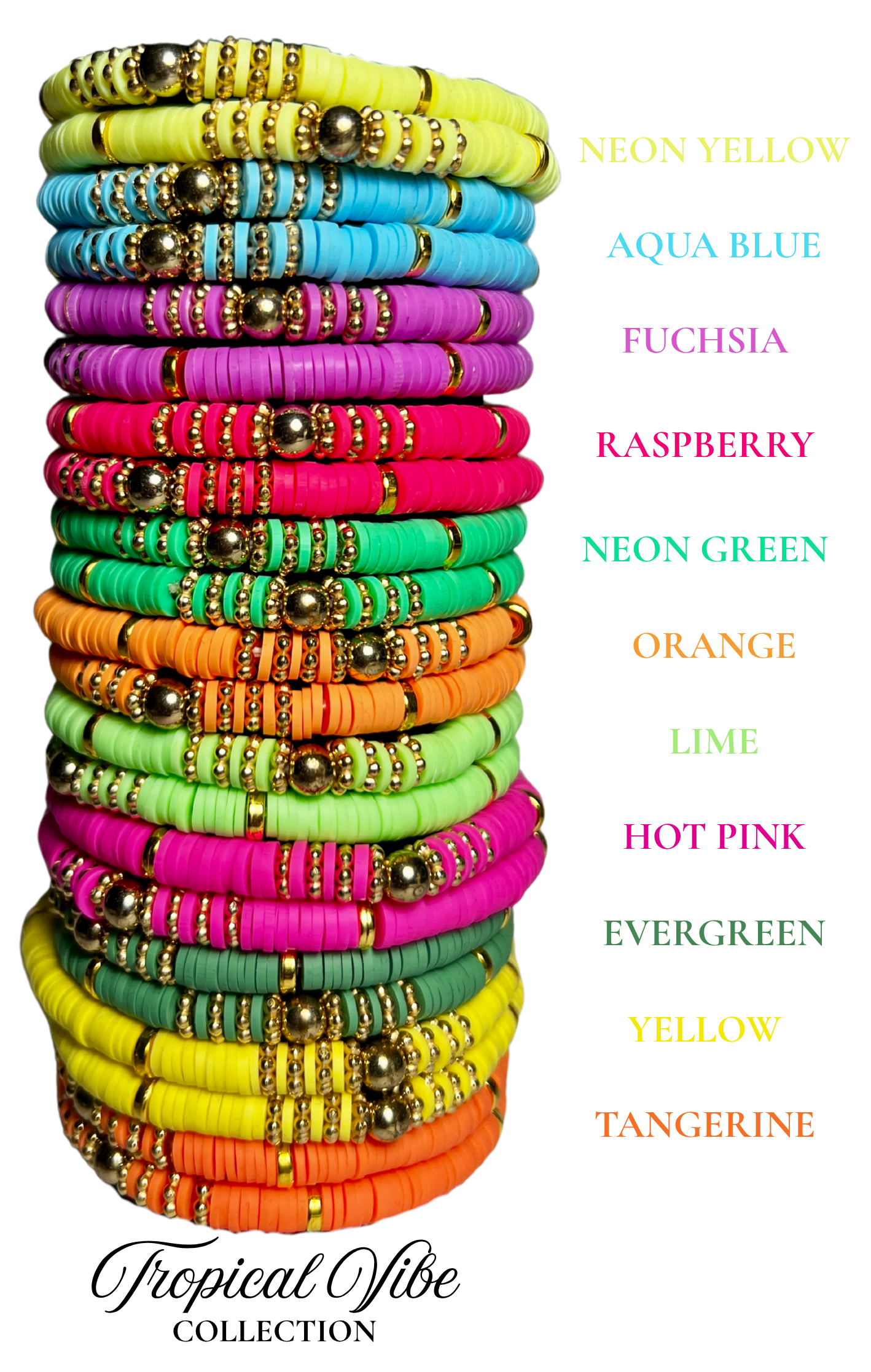 The Luxe Gold & Clay Bead Bracelet