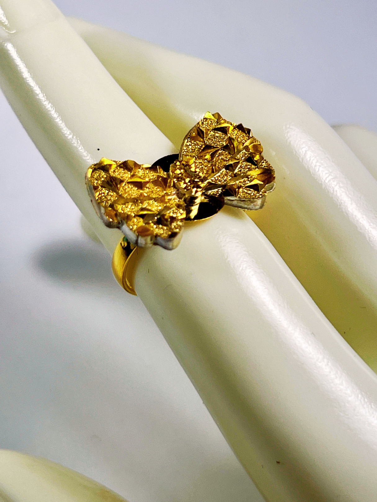 Sparkling Bowtie/Heart Rings Set