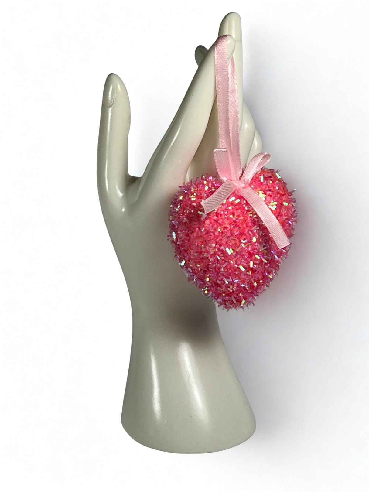 Sparkle Pink Heart Ornament