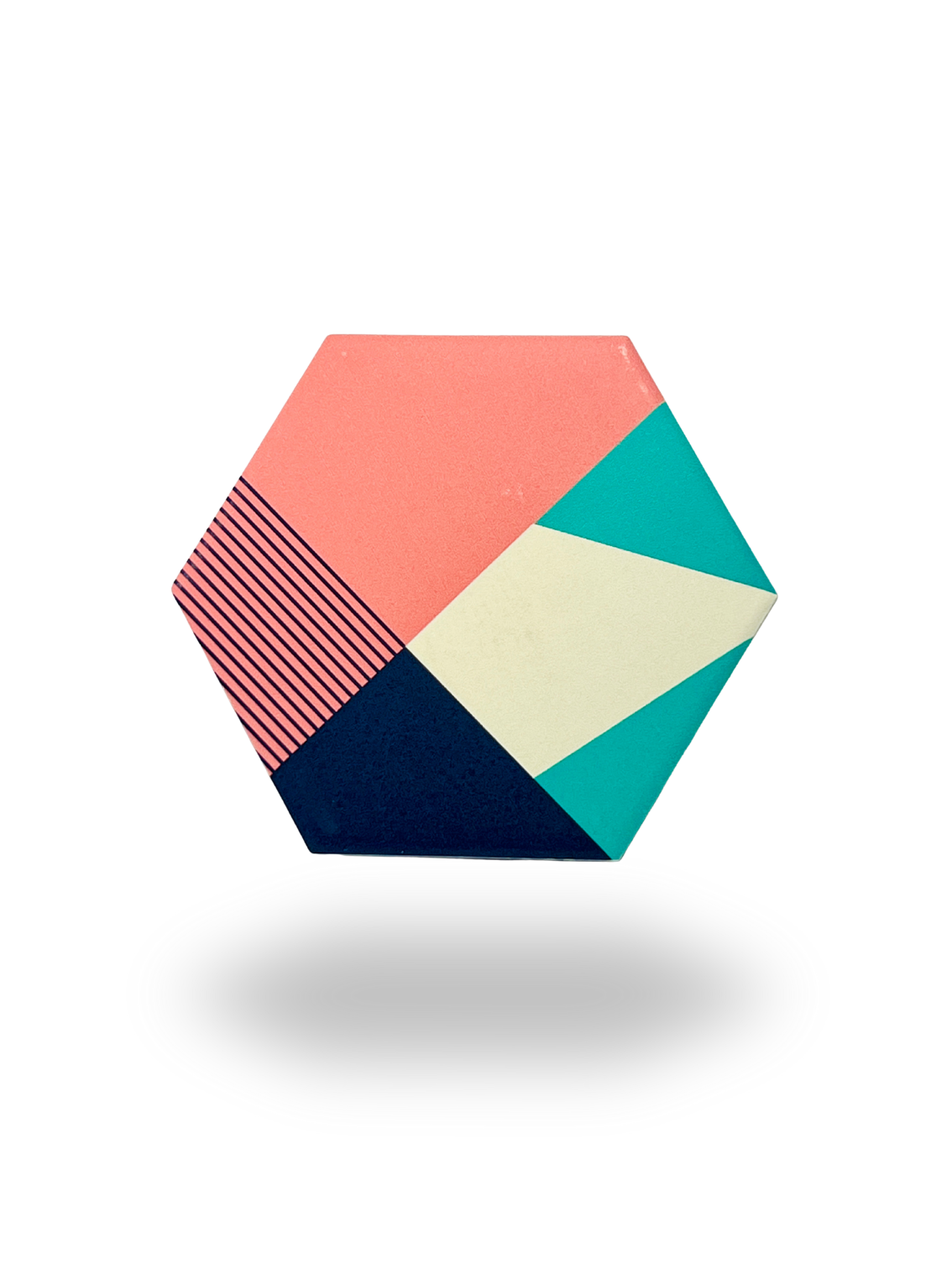 Hexagonal Multicolor Ceramic Coasters, 6 pcs.
