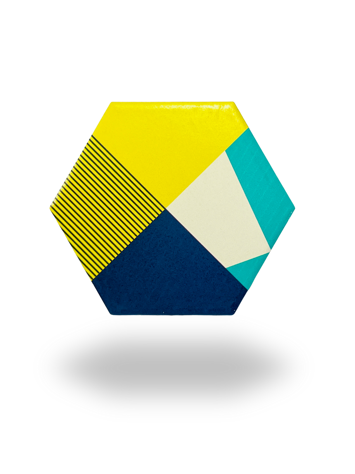 Hexagonal Multicolor Ceramic Coasters, 6 pcs.
