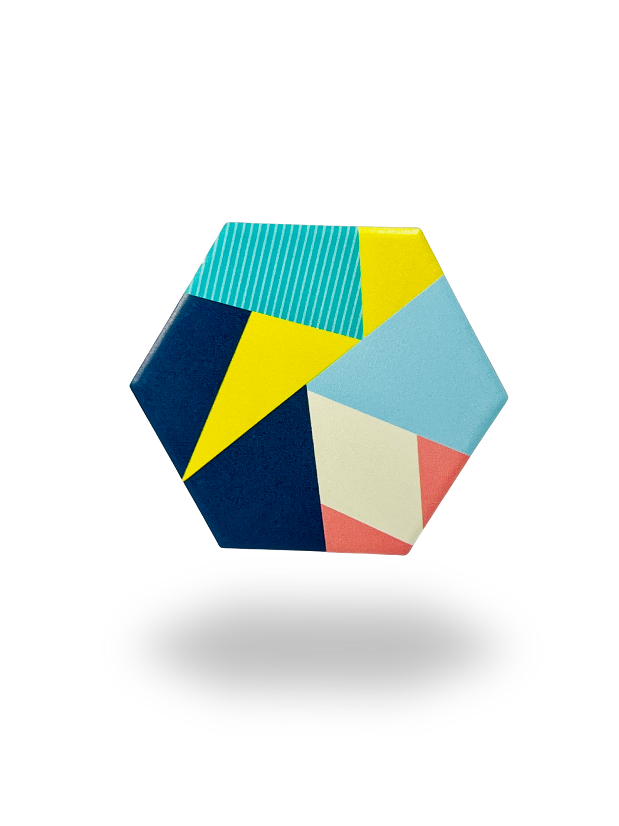 Hexagonal Multicolor Ceramic Coasters, 6 pcs.