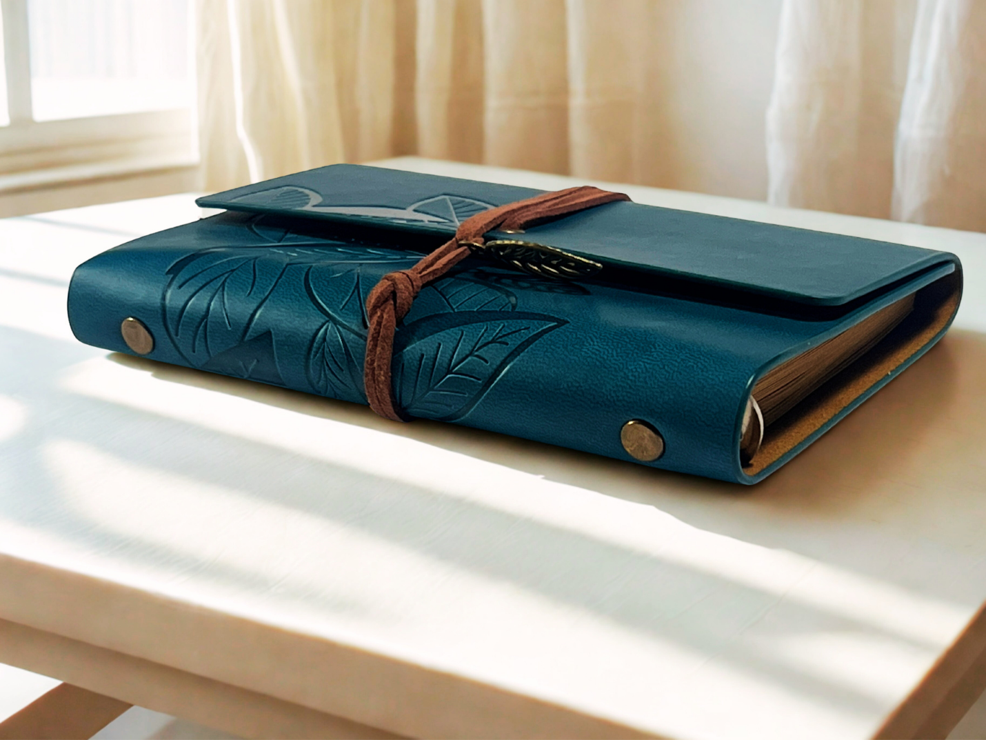 Faux Leather Green Wrapped Notebook