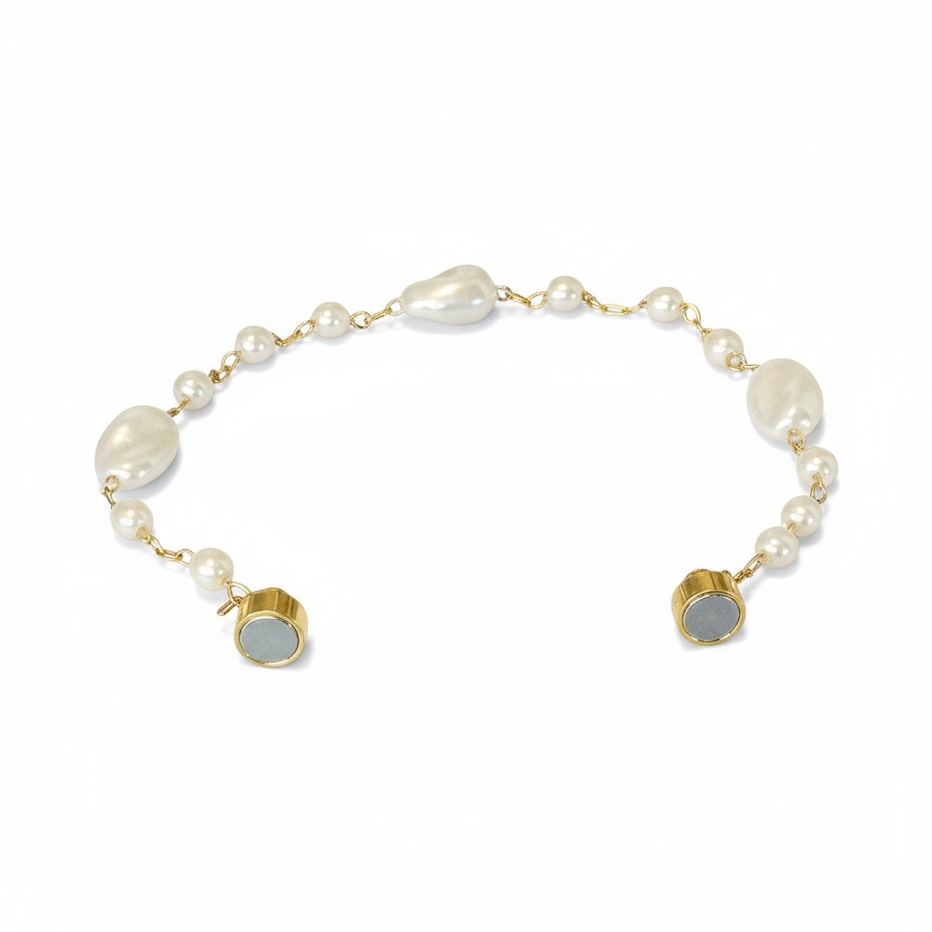 Magnetic Pearl Drop Gold Bracelet