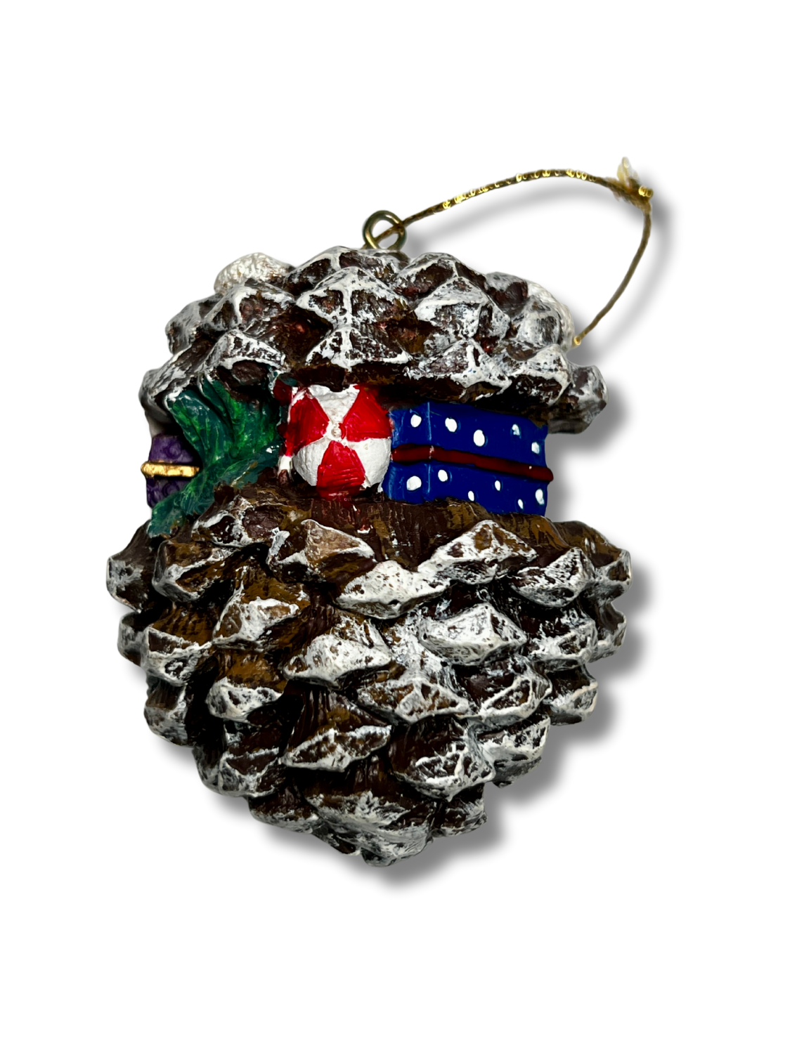 Pinecone Rabbits Ceramic Ornament