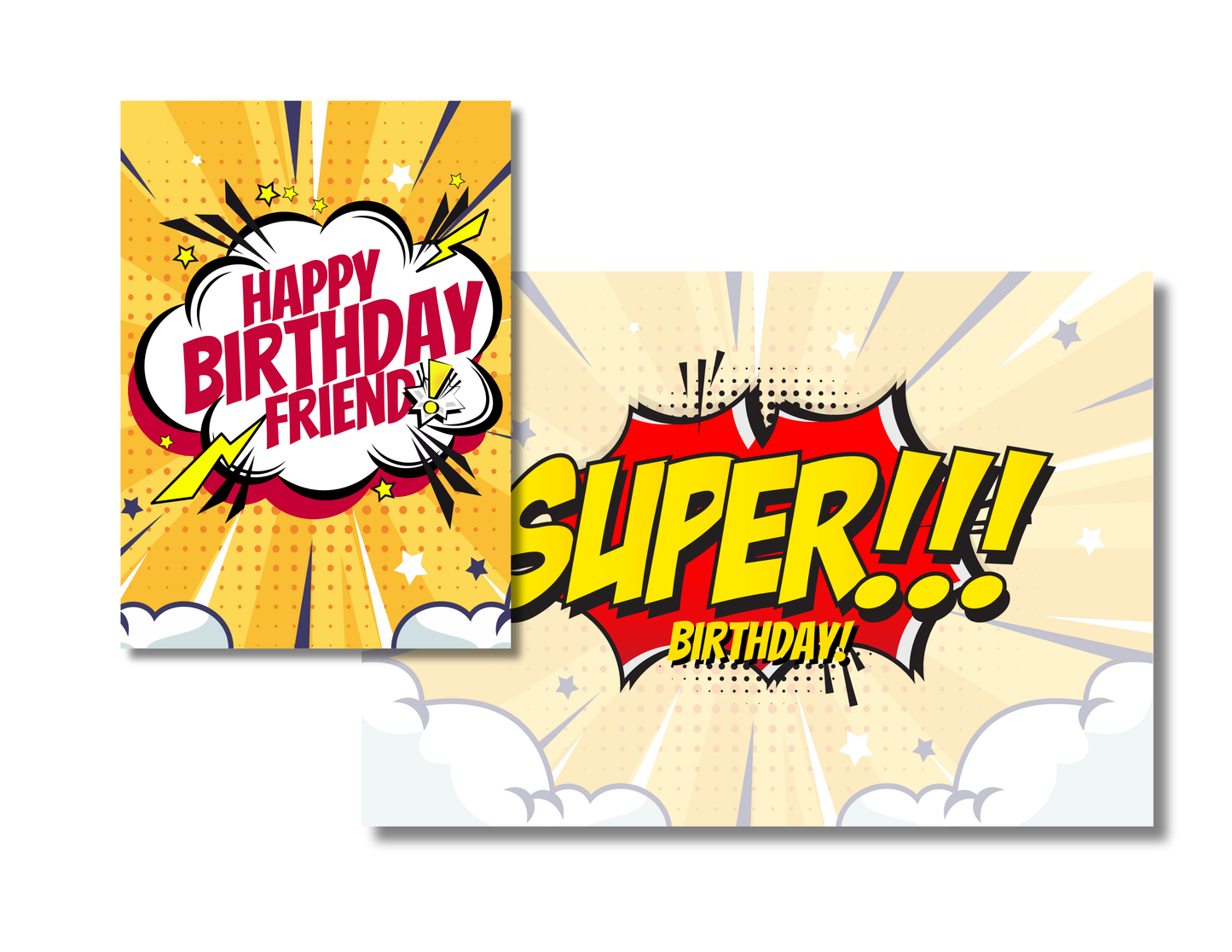 Personalized Comic Action Birthday Card