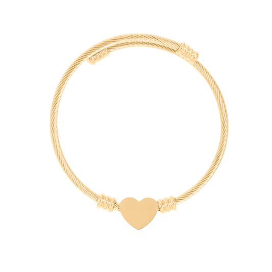 18K Gold heart cuff bracelet