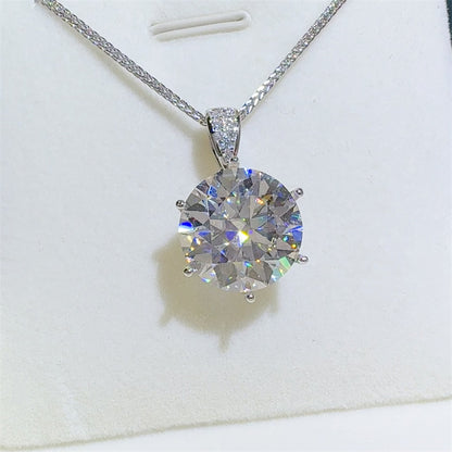 10 Carat Moissanite Solitaire Pendant Necklace