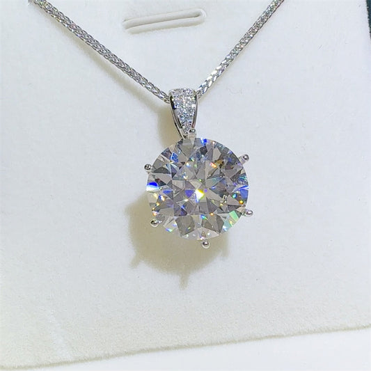 10 Carat Moissanite Solitaire Pendant Necklace