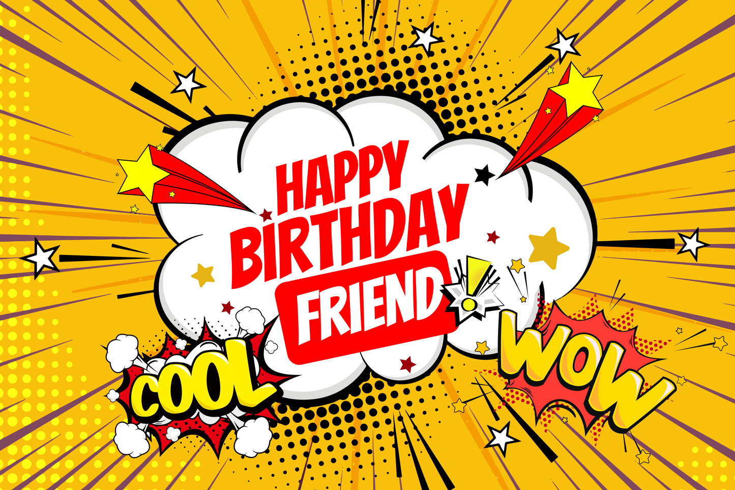 Personalized Comic Action Birthday Postcard