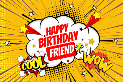 Personalized Comic Action Birthday Postcard