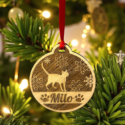 Personalized Paw Print Wooden Ornaments