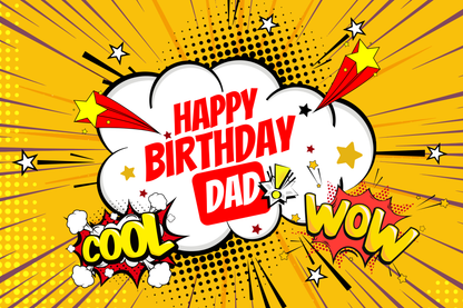 Personalized Comic Action Birthday Postcard