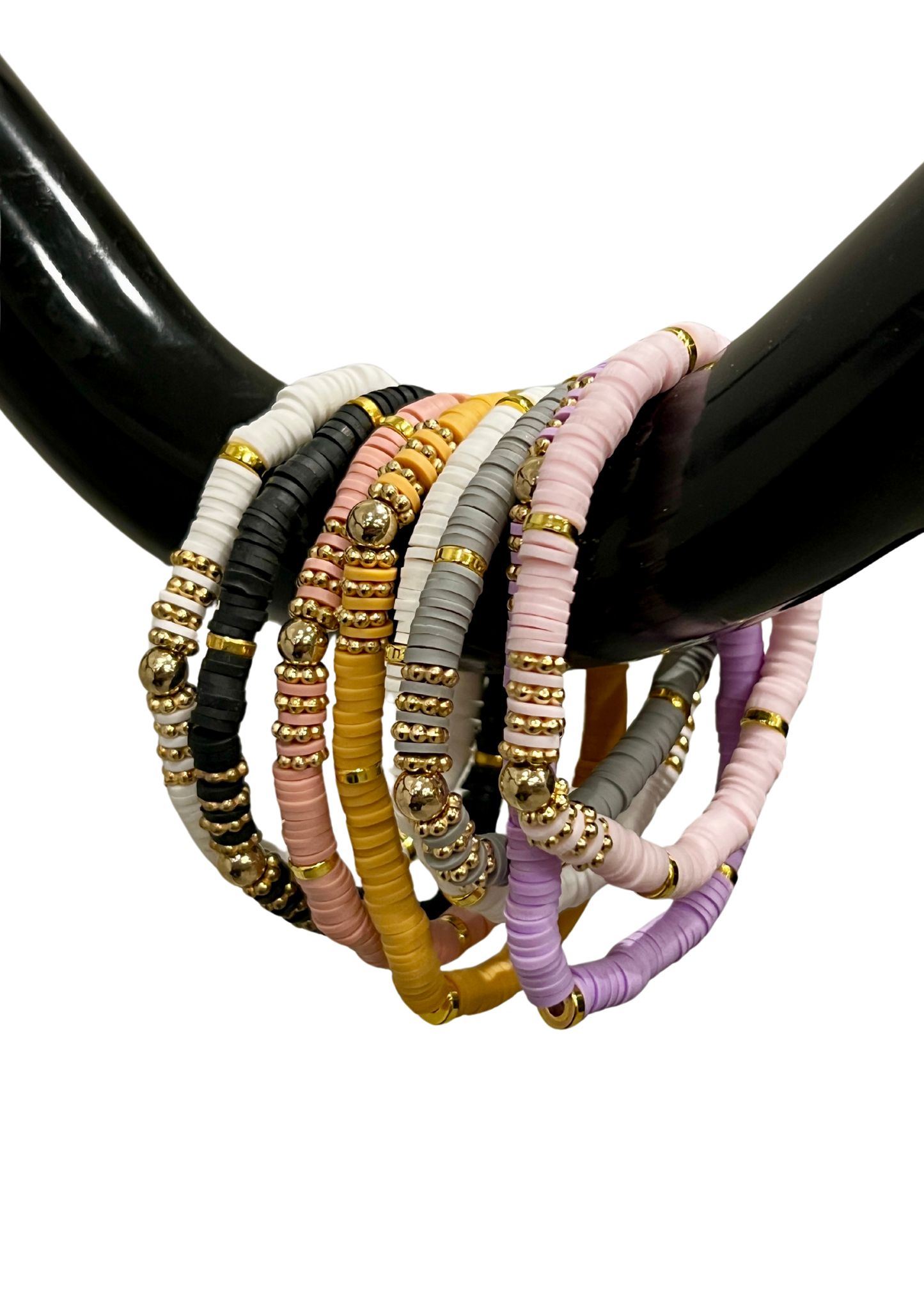 The Luxe Gold & Clay Bead Bracelet