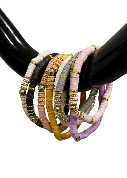 The Luxe Gold & Clay Bead Bracelet