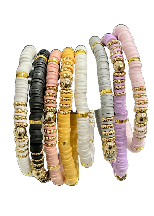 The Luxe Gold & Clay Bead Bracelet