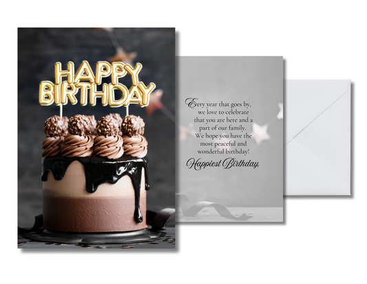 Chocolate Cake Surprise Birthday Card