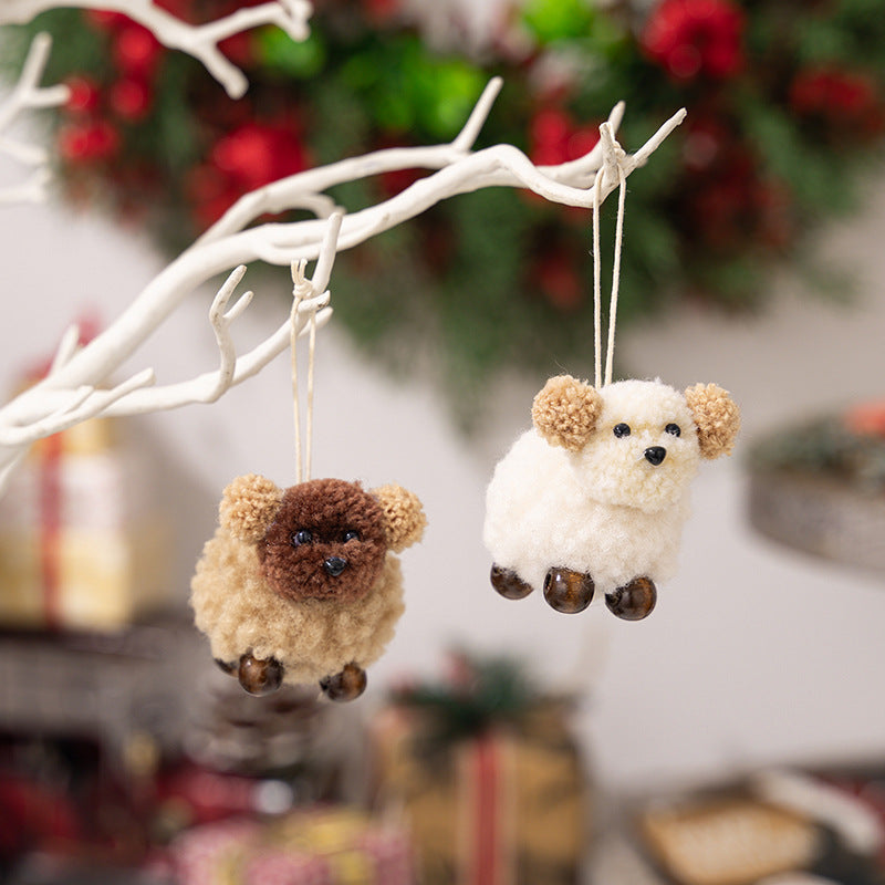 Fuzzy Puppy Ornament, 2 pack
