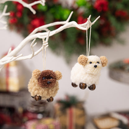 Fuzzy Puppy Ornament, 2 pack