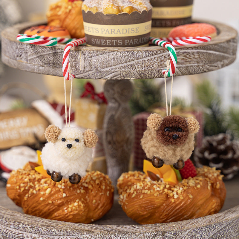 Fuzzy Puppy Ornament, 2 pack