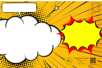 Personalized Comic Action Birthday Postcard