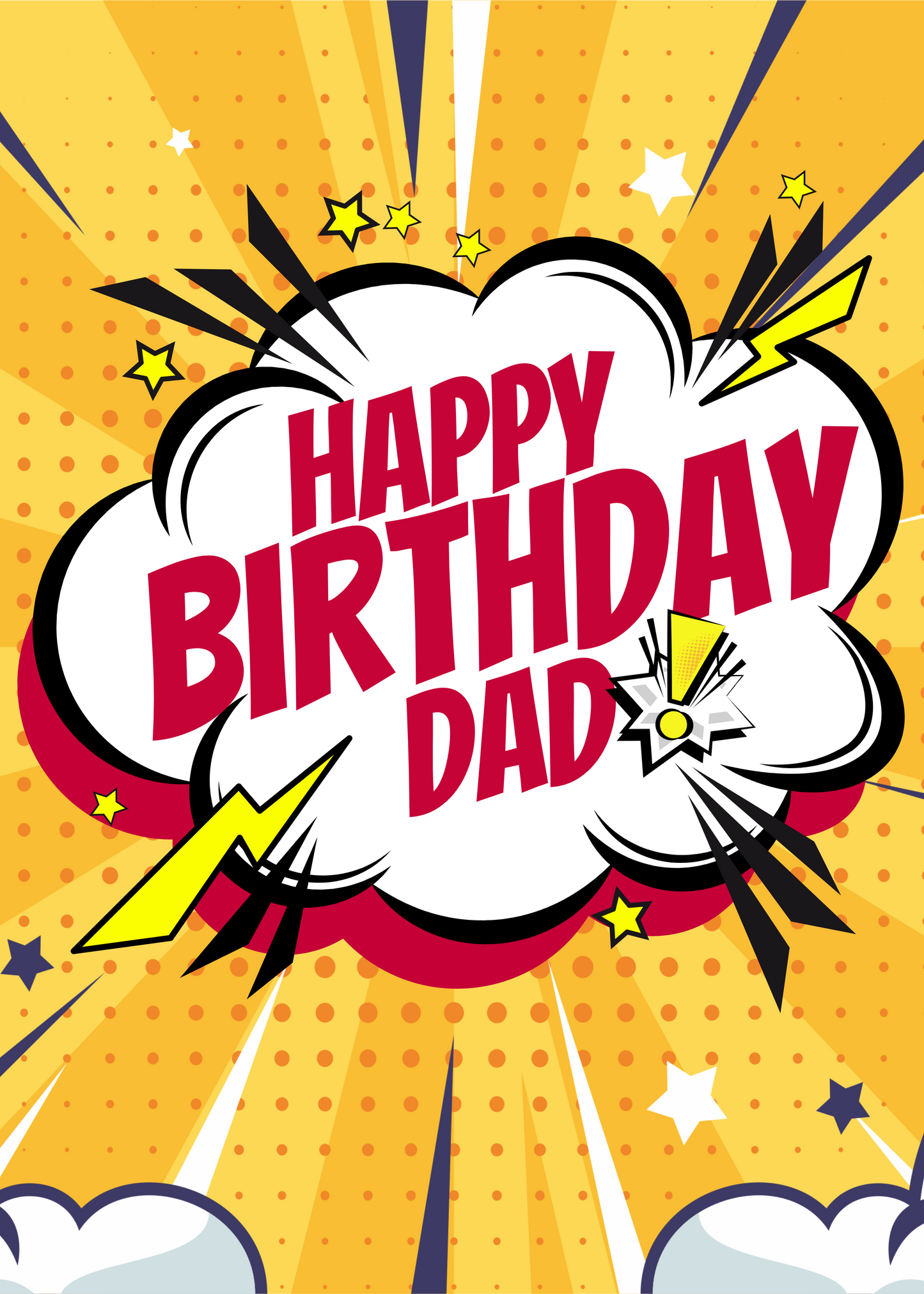 Personalized Comic Action Birthday Card