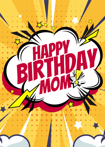 Personalized Comic Action Birthday Card