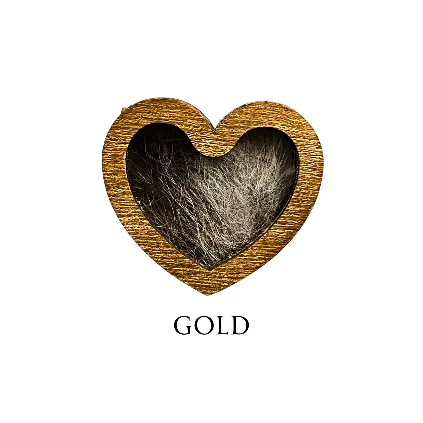 Hand-made Wooden Heart Fur Keepsake