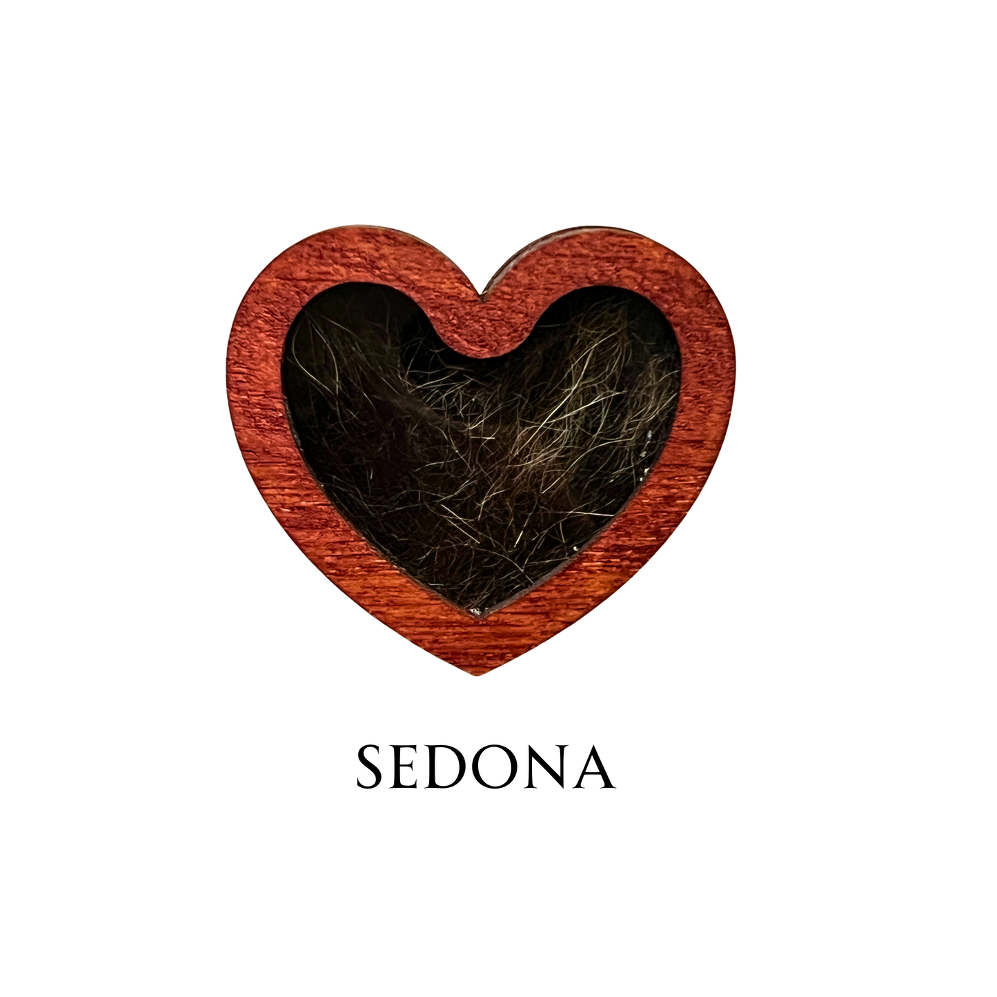 Hand-made Wooden Heart Fur Keepsake