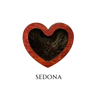 Hand-made Wooden Heart Fur Keepsake