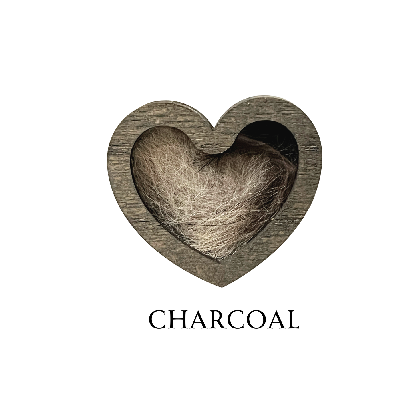 Hand-made Wooden Heart Fur Keepsake