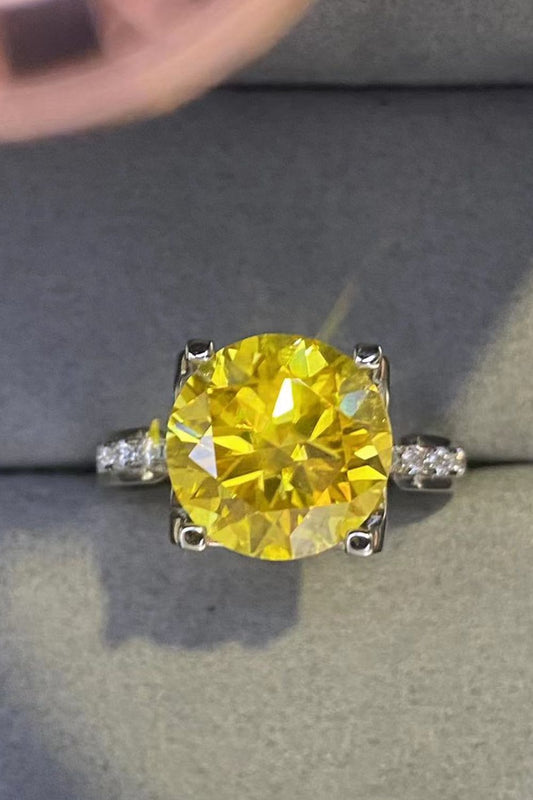 5 Carat Yellow Solitaire Moissanite Ring