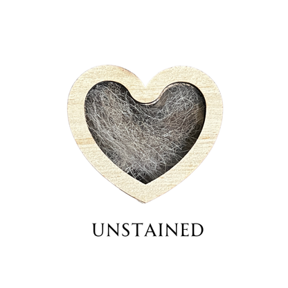 Hand-made Wooden Heart Fur Keepsake