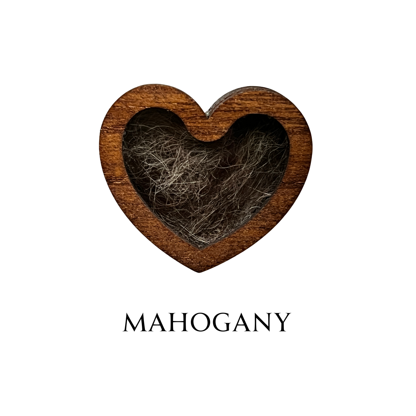Hand-made Wooden Heart Fur Keepsake