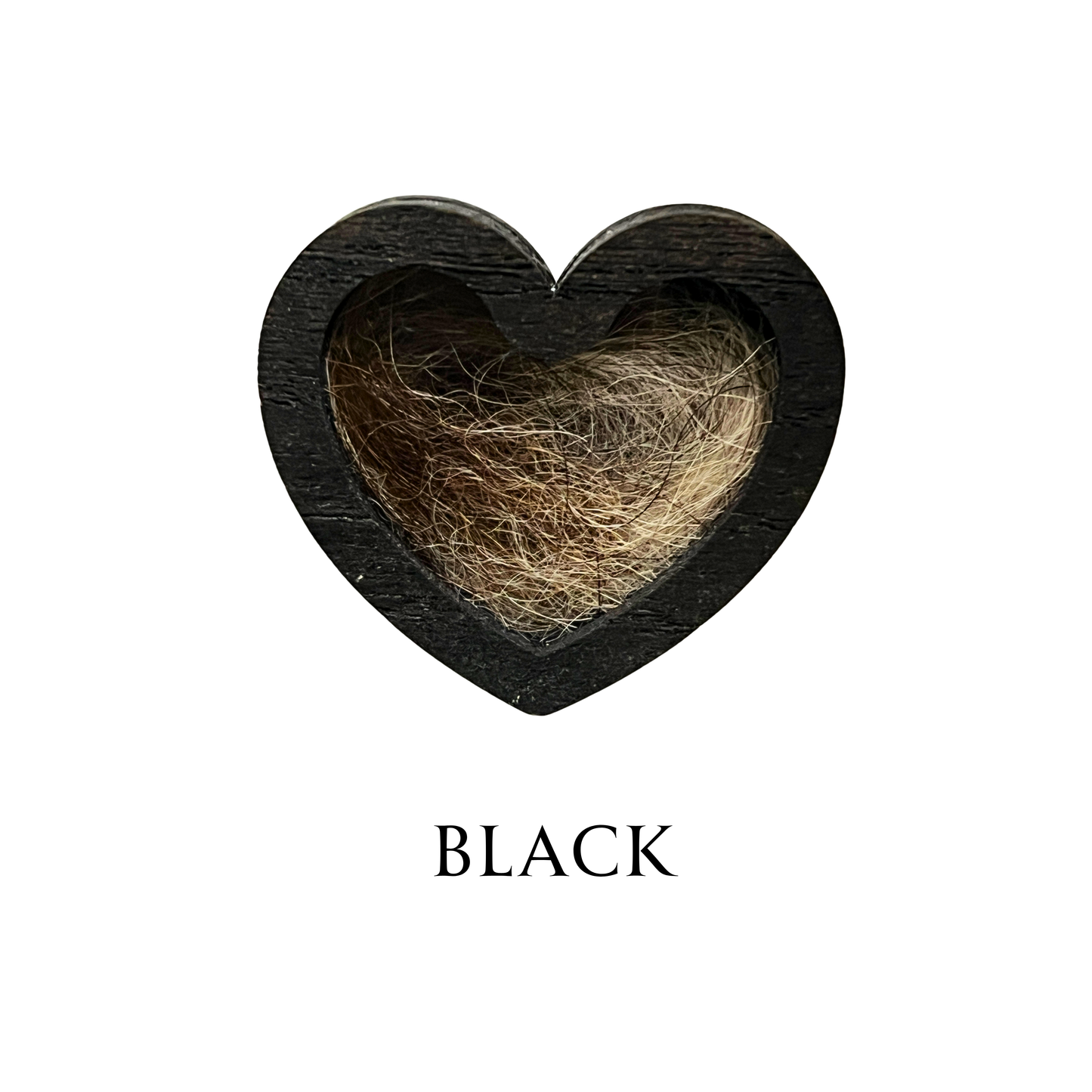 Hand-made Wooden Heart Fur Keepsake