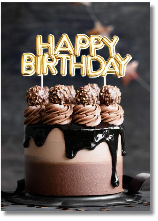 Chocolate Cake Surprise Birthday Card