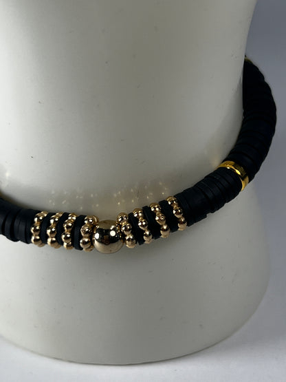 The Luxe Gold & Clay Bead Bracelet