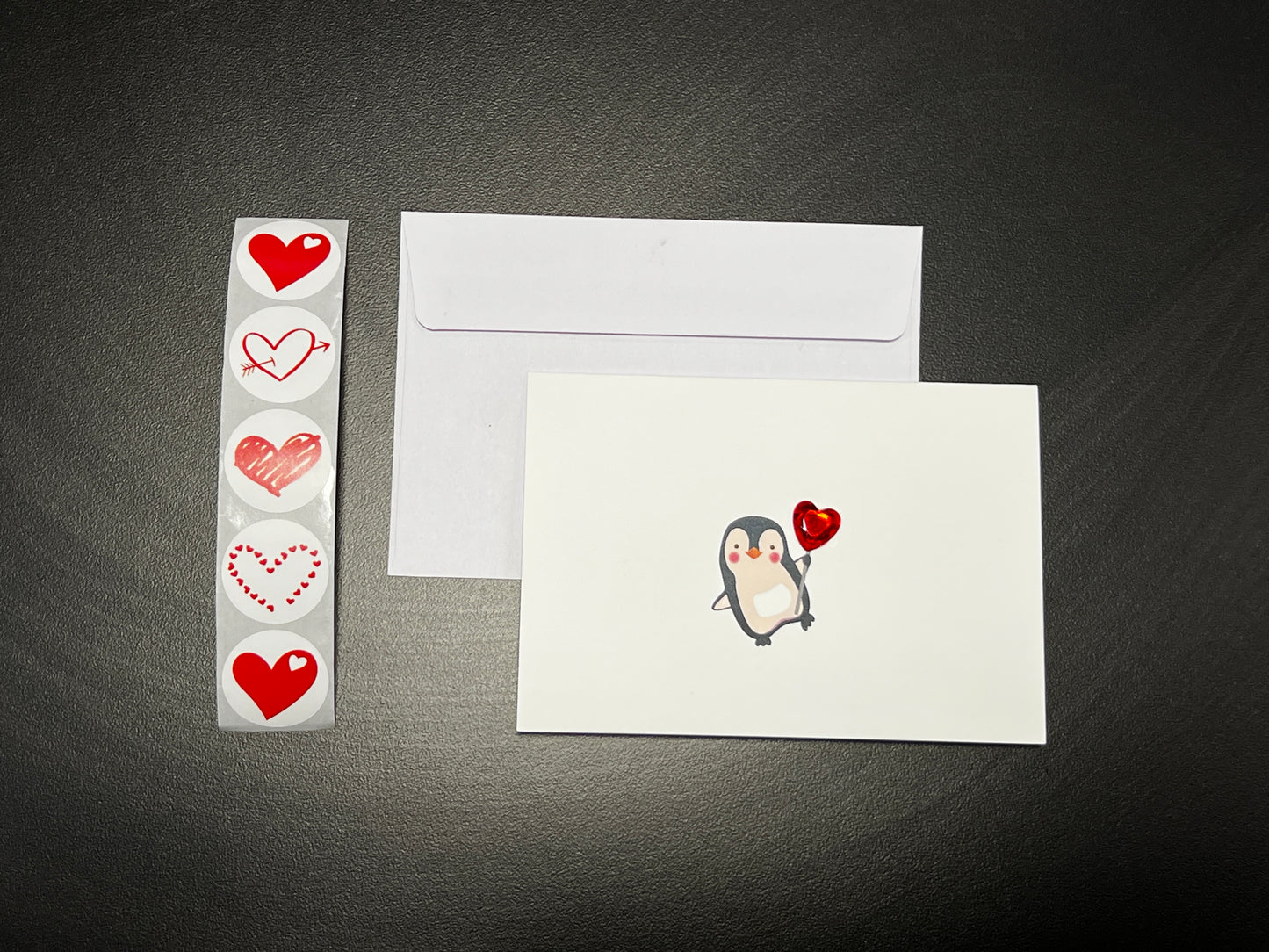 3D Heart Penguin Mini Card