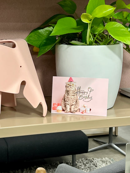 Glitter Kitty HAPPY BIRTHDAY Postcard