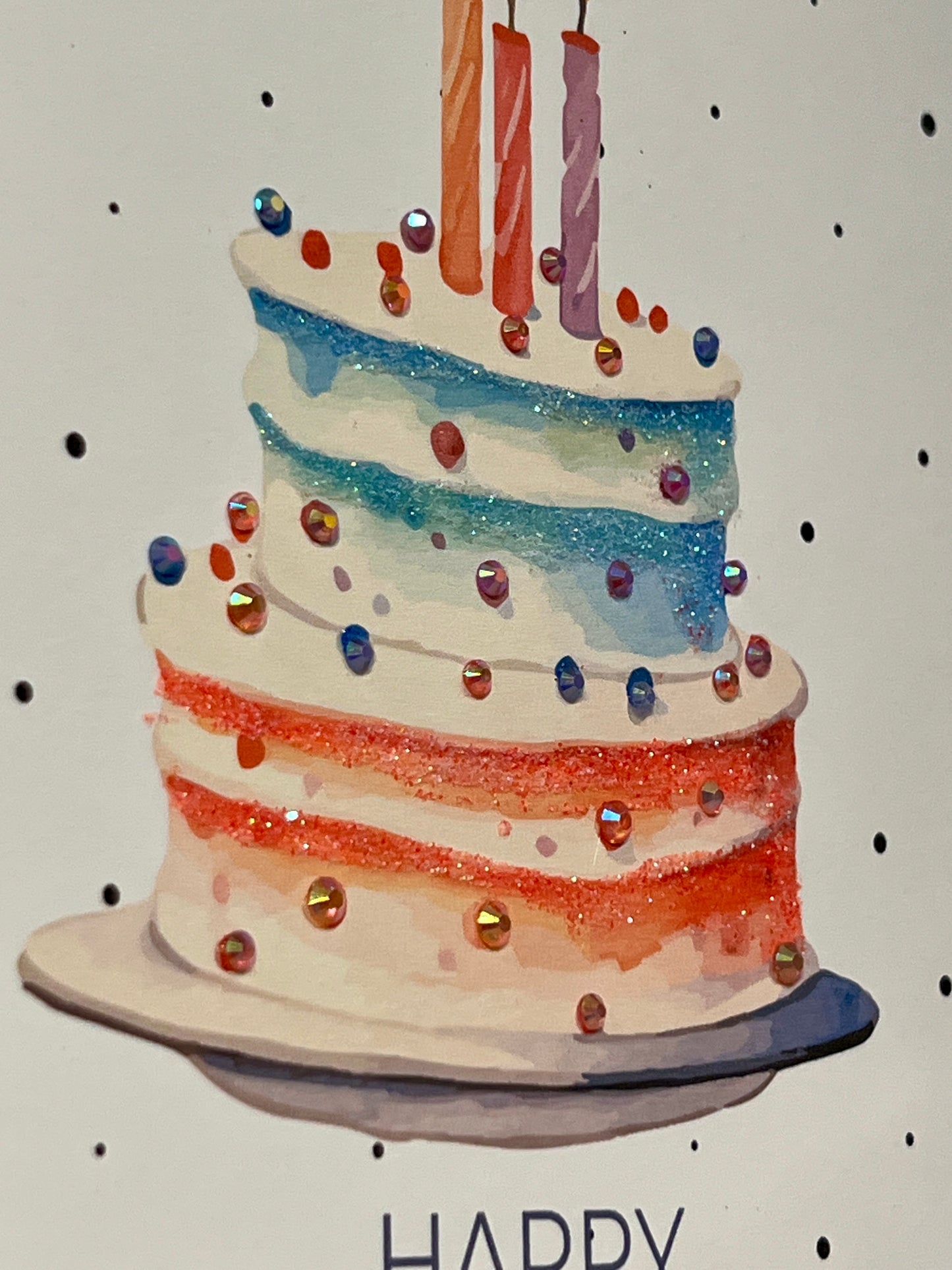 Scrumptious Sparkle Cake Birthday Card