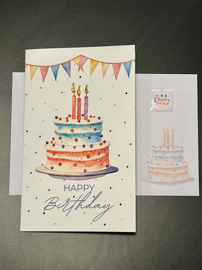 Scrumptious Sparkle Cake Birthday Card