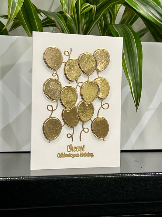 The Golden Balloons Birthday Card