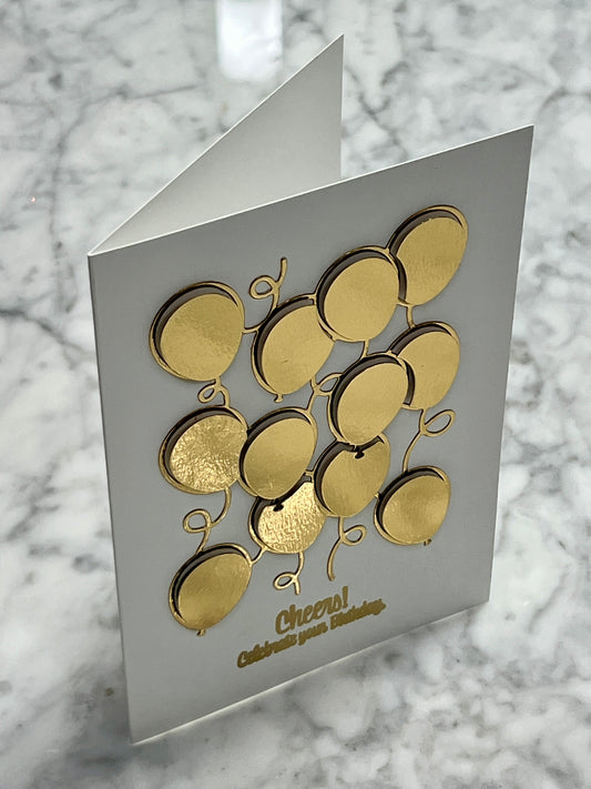 The Golden Balloons Birthday Card
