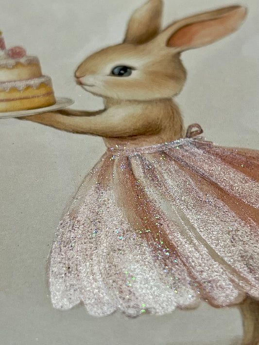 Sparkling Bunny Birthday Card