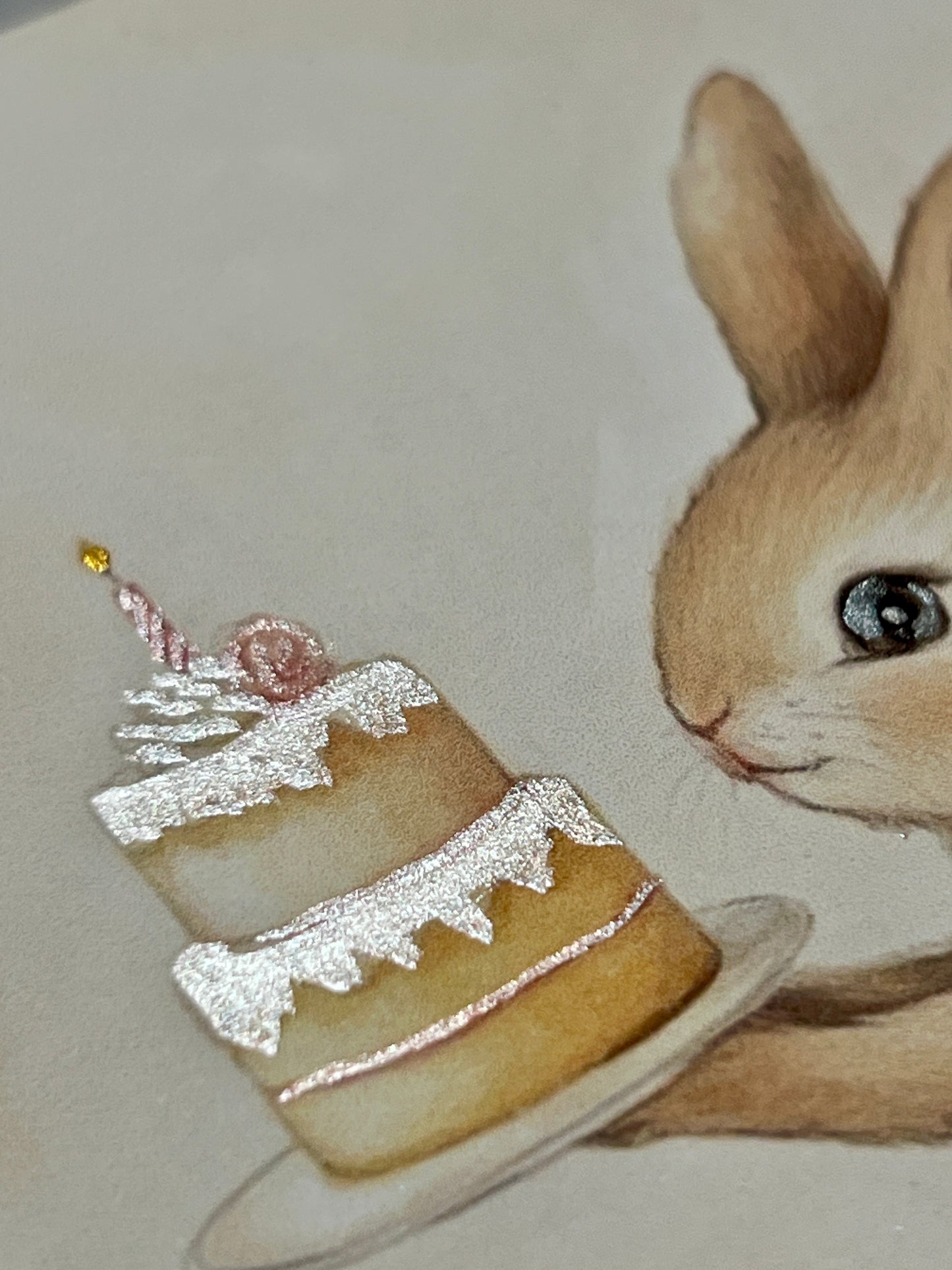 Sparkling Bunny Birthday Card